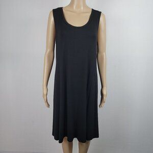 PrinStory Black Tank Dress  Sleeveless Stretch Rayon Spandex XL